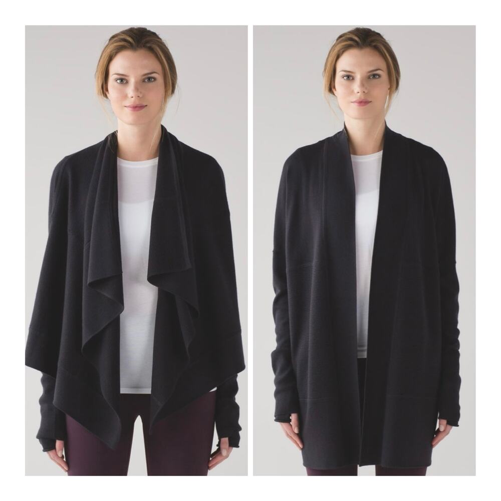Lululemon Sit In Lotus Wrap II Merino Wool Oversized Cardigan Lounge Yoga Size 4